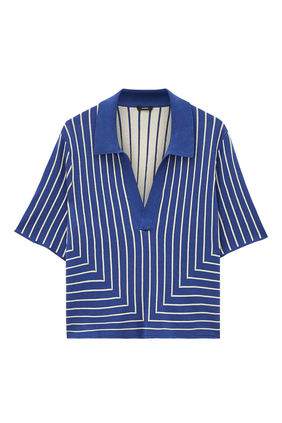 Geometric Jacquard Silk Blend Top