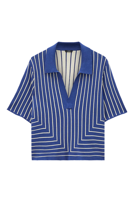 Geometric Jacquard Silk Blend Top