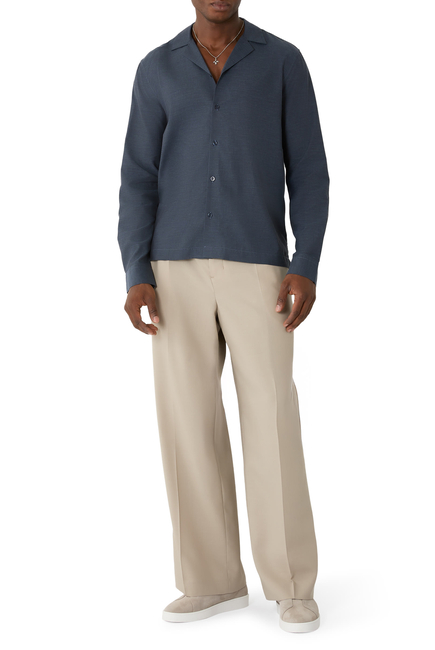 Safra Herringbone Cotton-Flannel Shirt