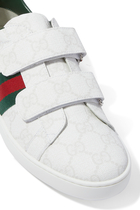Kids Web-Detail Leather Sneakers