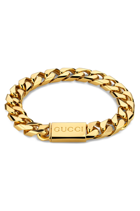 Logo Script Tag Chain Bracelet