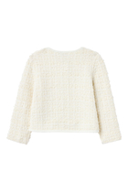 Kids Textured Bow Detail Cardigan