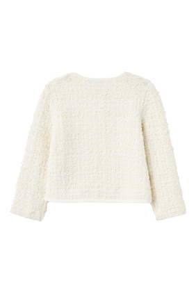 Kids Textured Bow Detail Cardigan
