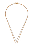 Collier Double Solitaire Necklace, 18k Yellow Gold & Diamond