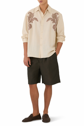  Wool Linen Tailored Shorts