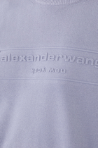 Embossed Logo Ribbed Pullover