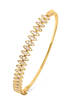 Barq Marquise Small Bangle, 18K Yellow Gold & Diamonds