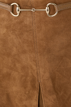 Suede Skirt with Horsebit 