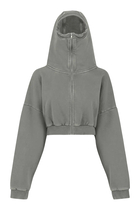 Cropped Full Zip Sweatshirt