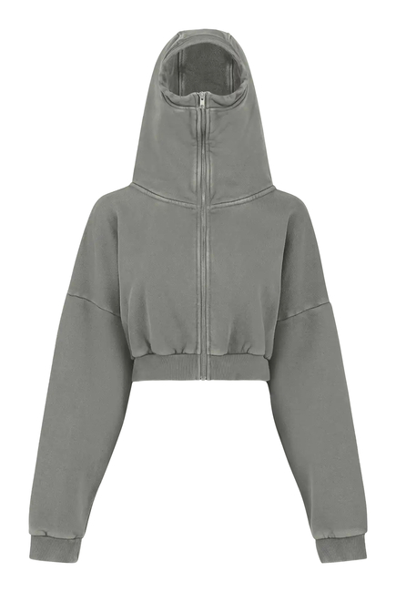 Cropped Full Zip Sweatshirt