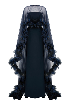 Cape Sleeve Gown