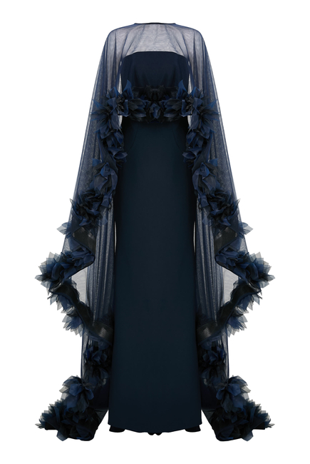 Cape Sleeve Gown