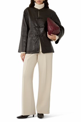 Mandarin Leather Jacket 
