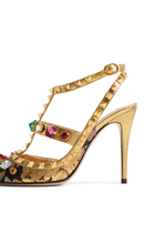 Rockstud 100 Pumps in Jacquard Après L’Hiver fabric with Crystals