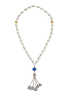 Tassel Rosary Necklace, Sterling Silver &  Lapis Lazuli