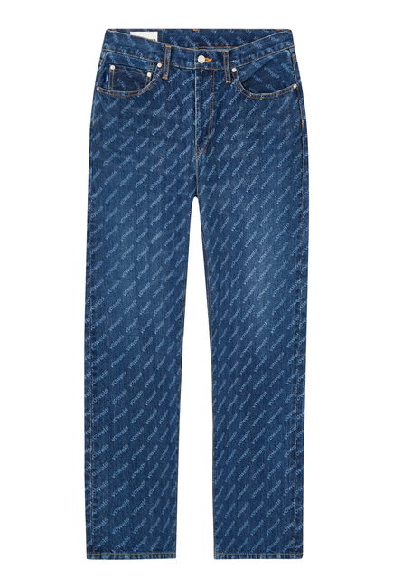 All-Over Logo Denim Pants