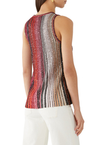 Partialized Knit Sequinned Sleeveless Top
