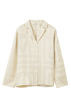 Monogram Silk PJ Top