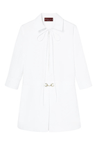 Horsebit Cotton Poplin Shirt Dress