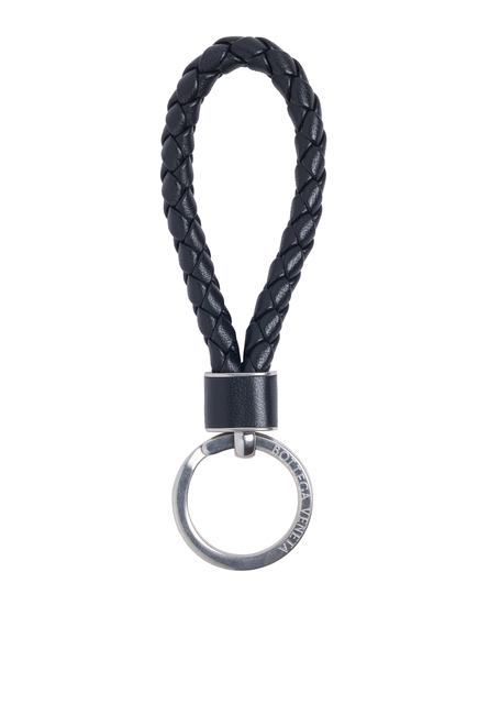 Intrecciato Leather Keyring