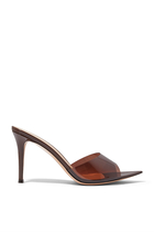 Elle 85 Plexi & Patent Leather Mules