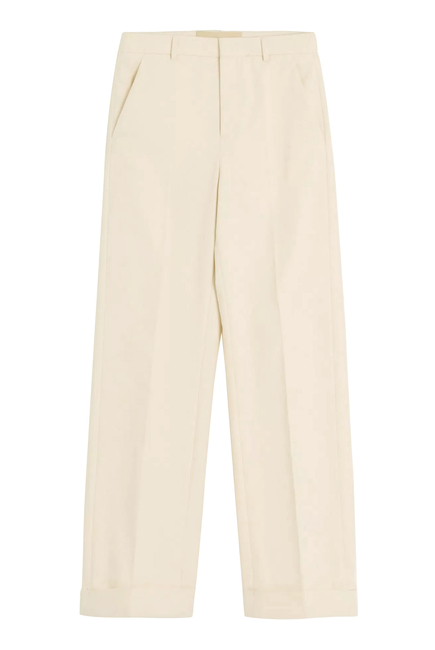 Cuffed Cotton Canvas Pants