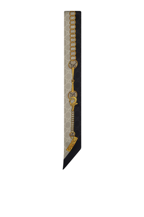 GG Chain Horsebit Silk Neck Bow