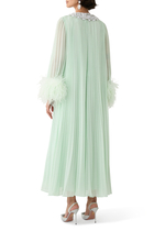 Chiffon Feather Midi Dress