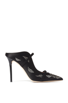 Maureen 100 Satin Rose Crystal Mules