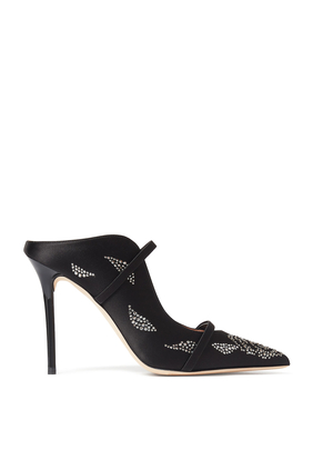 Maureen 100 Satin Rose Crystal Mules