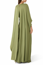 Izel Satin Cape Gown