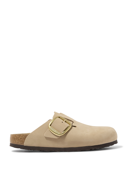 Boston Big Buckle Leather Clogs