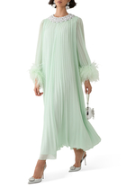 Chiffon Feather Midi Dress