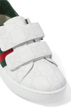 Kids Web-Detail Leather Sneakers