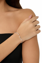 Small Pear Wave Bangle, 18k White Gold & Diamonds