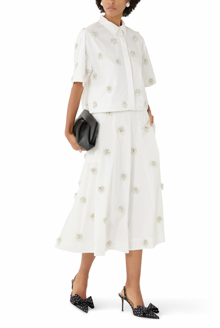 Novanna Embellished Midi Skirt