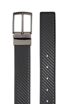 Embossed Motif Reversible Leather Belt