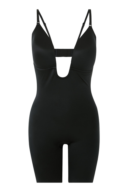 Suit Your Fancy Shaping Plunge Low-Back Mid-Thigh Bodysuit