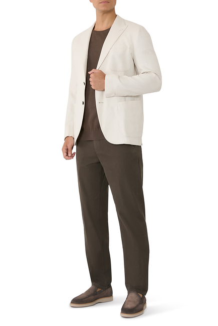 Single-Breasted Silk Jacket