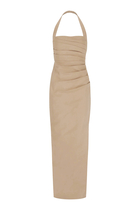 Lani Draped Halter Maxi Dress