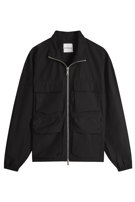 Washed Cotton Nylon Track Jacket