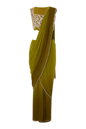  Shaded Saree with Crystal Work Blouse