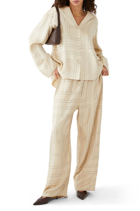Monogram Silk PJ Top
