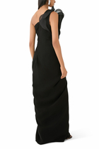  Draped Ruffle Gown 