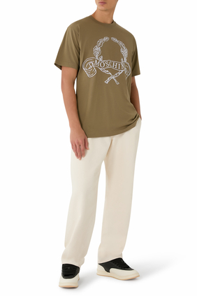 Laurel Crown Logo Cotton Jersey T-Shirt
