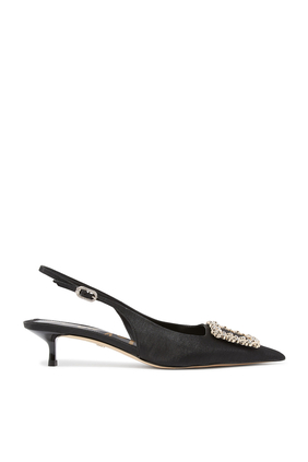 Kaitlyn Crystal Buckle Slingback 45 Pumps