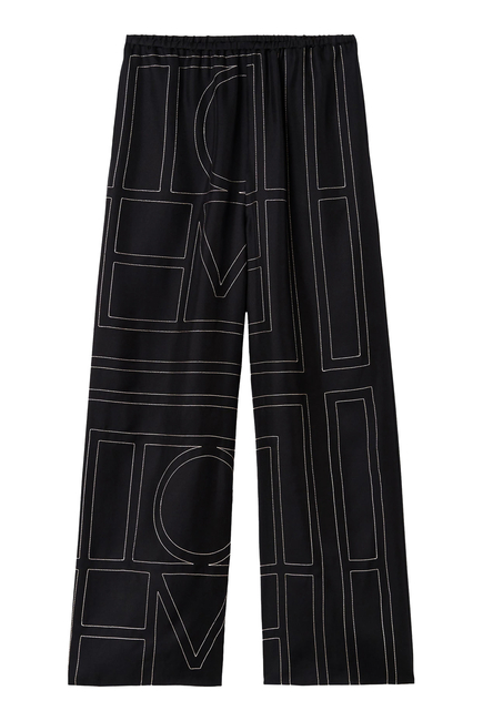 Monogram Silk Pants