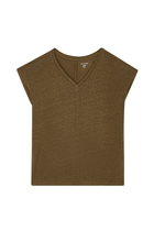 Organic Linen Jersey V-Neck T-Shirt