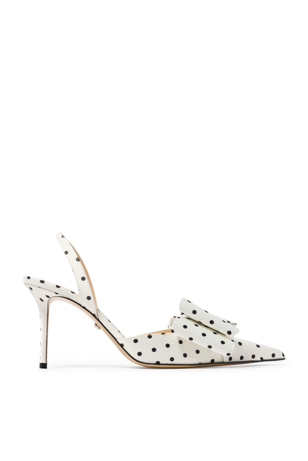 Le Cadeau 85 Polka Dot Slingback Pumps