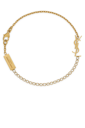 Cassandre Charm Bracelet in Metal & Rhinestone